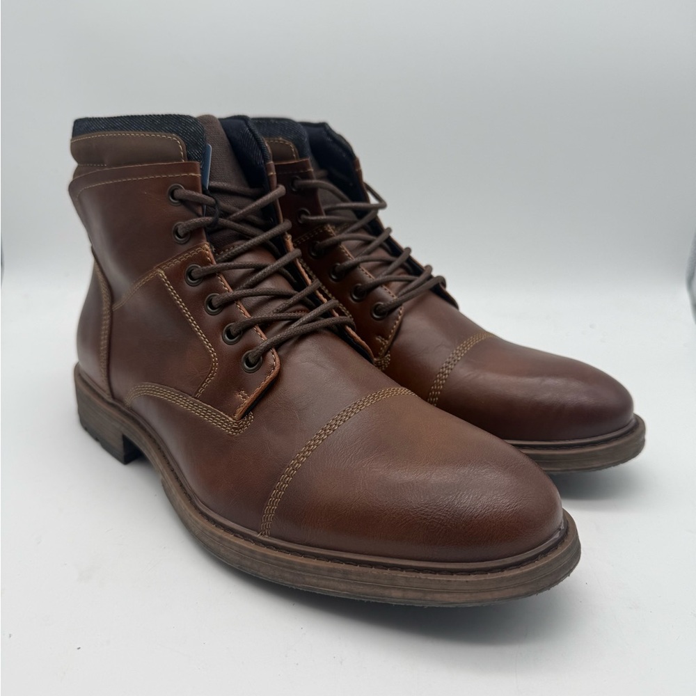 BRAND NEW Sonoma Goods For Life Arches Brown Cap-Toe Combat Boots Size 9.5